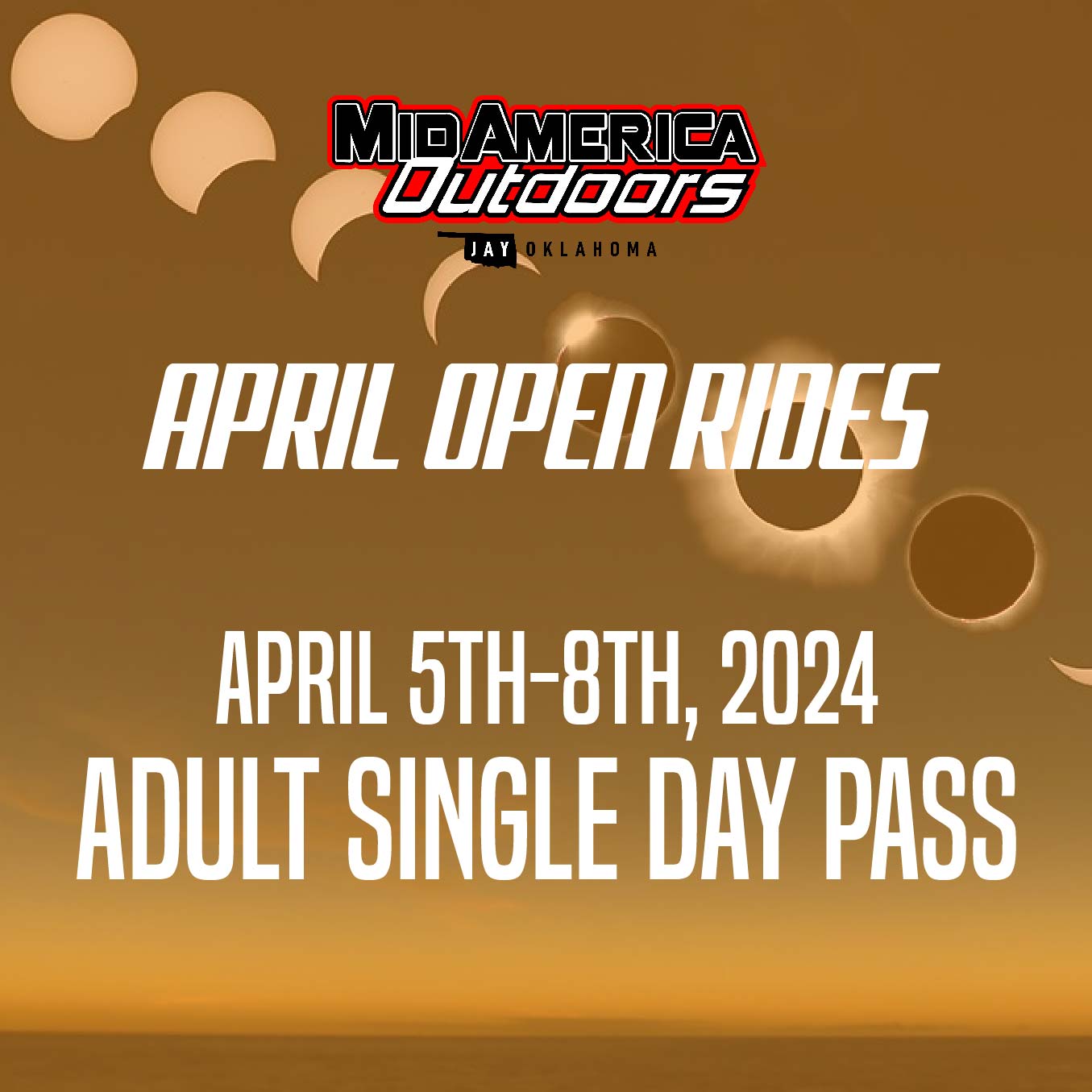 Adult Single Day: 2024 Open Ride Weekend- April