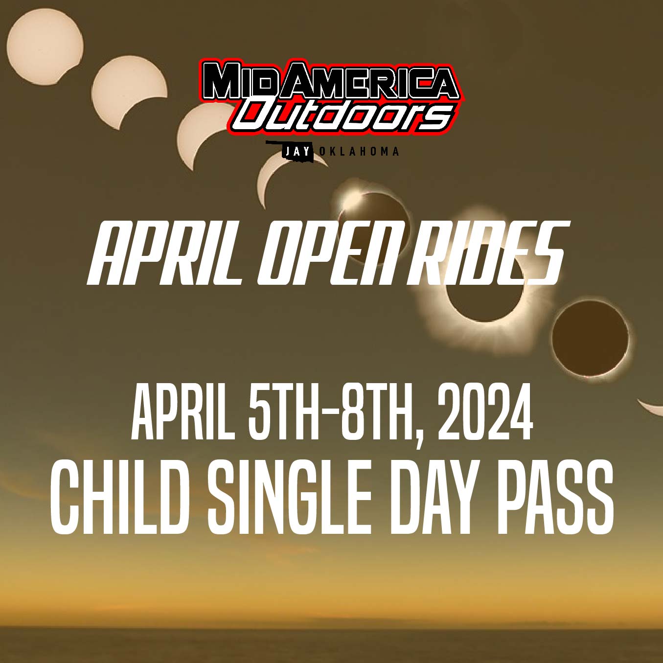 Child Single Day: 2024 Open Ride Weekend- April