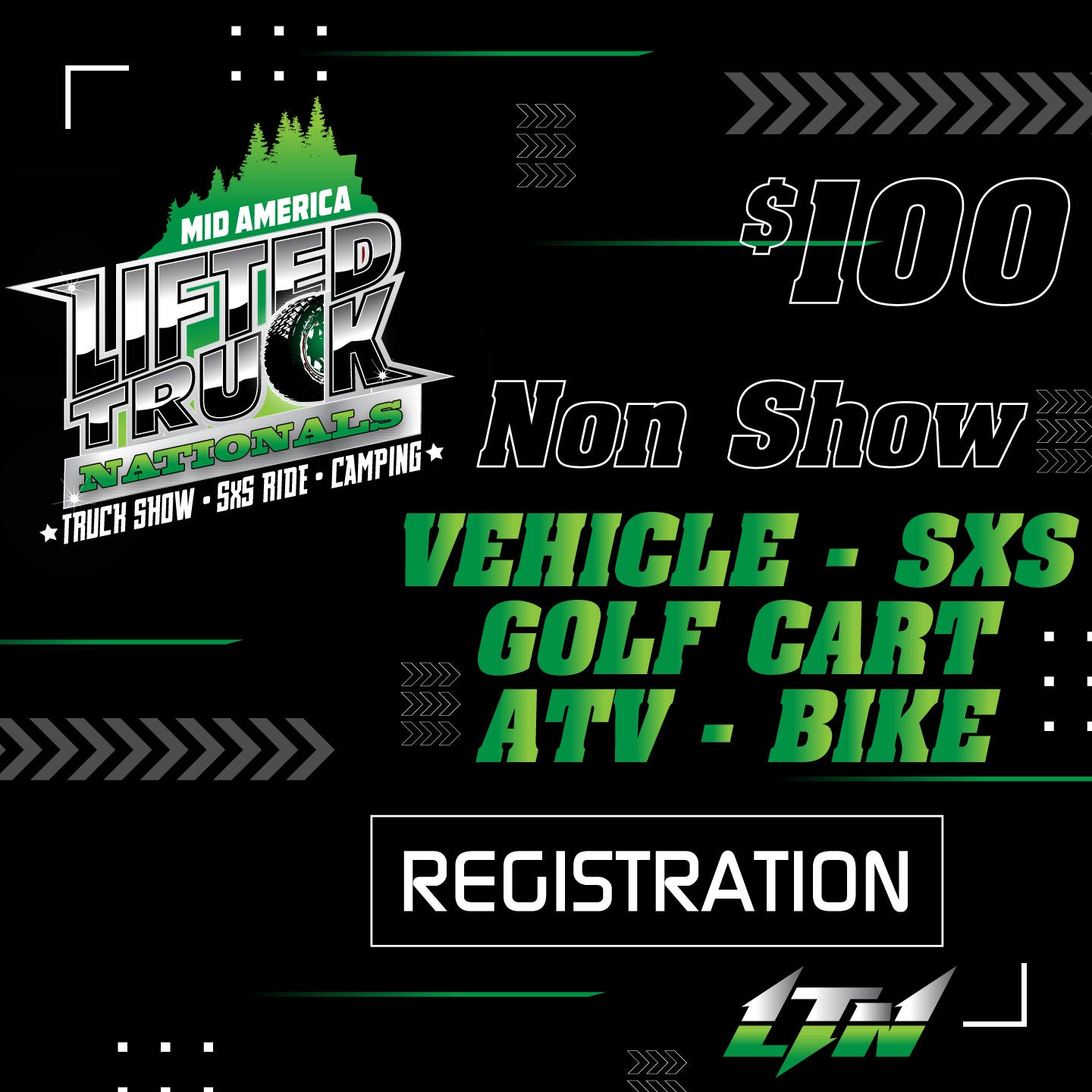 2024 Lifted Truck Nationals Vehicle Pass SXS/UTV/ATV/CART/BIKE (Non