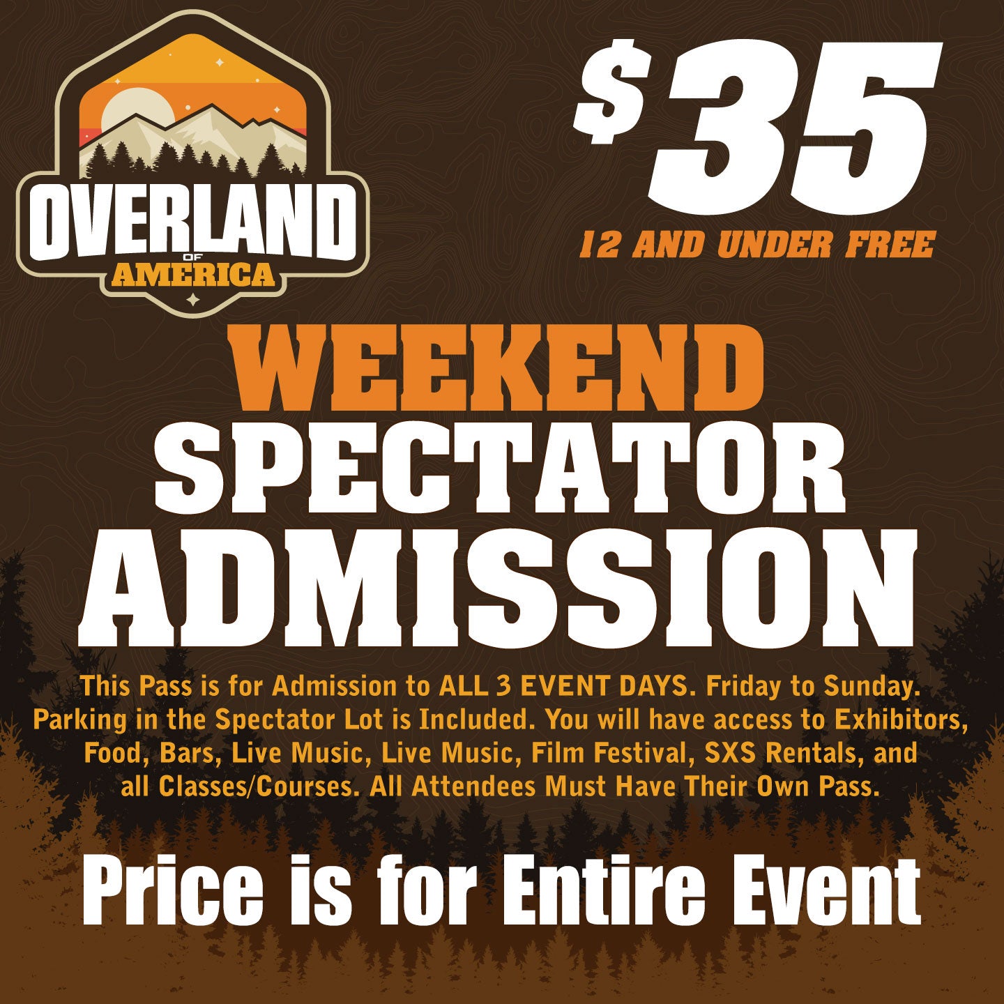 2024 Overland Adult Weekend Pass